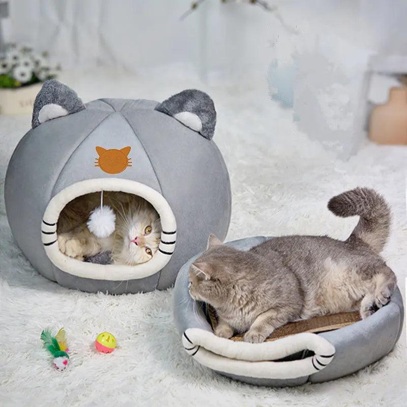 2024 Deep Sleep Comfort In Winter Cat Bed Little Mat Basket For Cat's House Products Pets Tent Cozy Cave Cat Beds Indoor For Dog - Ammpoure Wellbeing