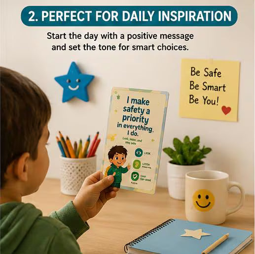 Safety Habits for Kids Cards, Daily Mindfulness, Safety Slogans (PDF)