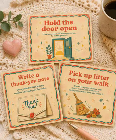 30 Day Kindness Challenge Cards Printable, Mindful Daily Acts of Goodwill Template, Community Care Deck, Thoughtful Routine Gift, PDF