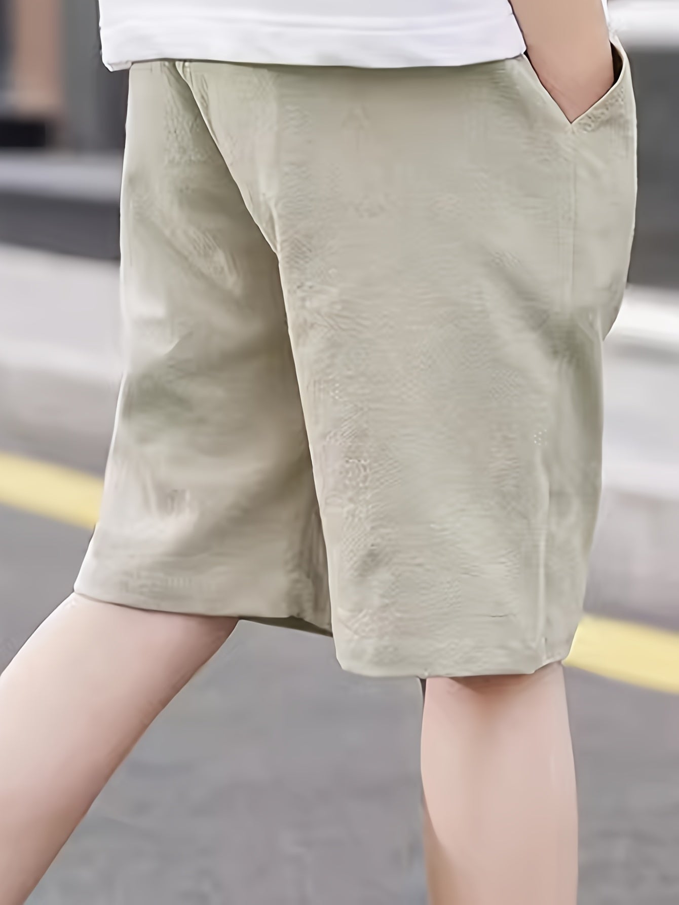 2pcs Boys Ultra - Soft Elastic Waist Solid Cotton Shorts - Trendy & Comfortable, Creative Design for Summer Outdoor Adventures - Ammpoure Wellbeing