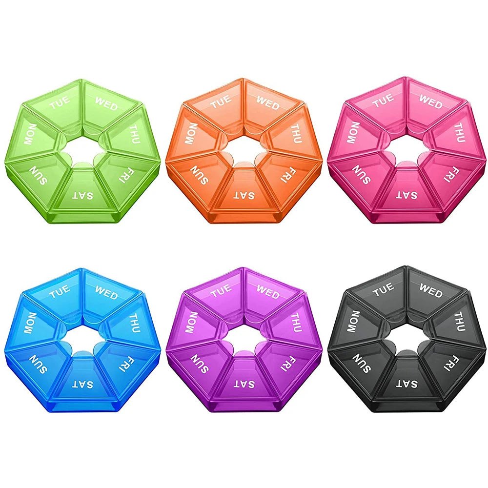 2PCS Weekly Pill Box Daily Organiser Medicine Tablet Storage Dispenser 7 Day - Ammpoure