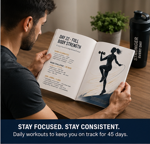 Printable 45 Day Workout Challenge Cards | Fitness Prompt Cards PDF | At Home Exercise Routine Deck | Daily Fitness Tracker & Goal Cards