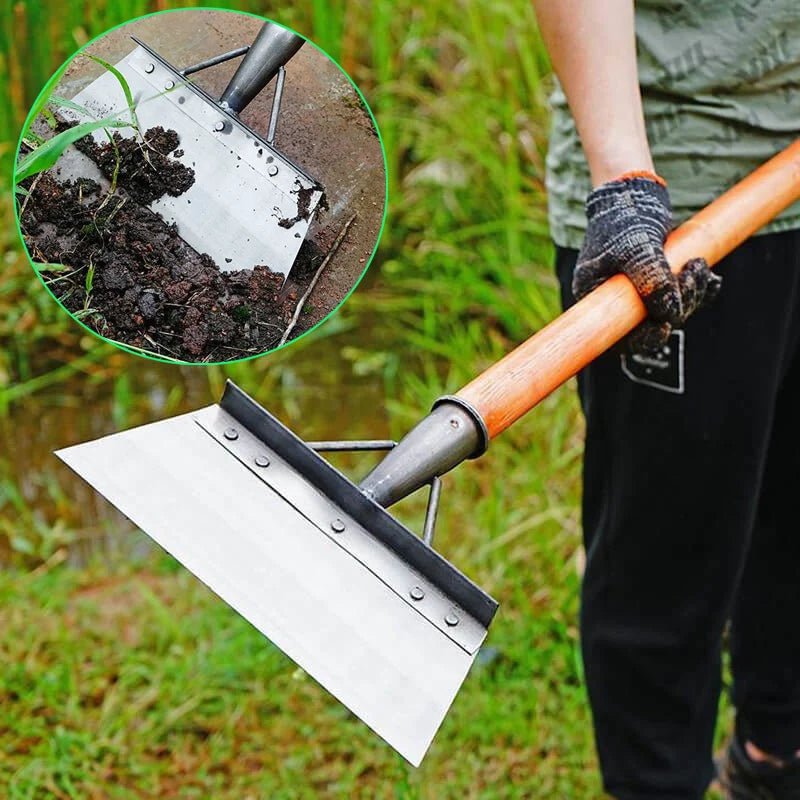 30cm Metal Weed Cleaning Shovel Stainless Steel Cleaning Shovel for Moss Multifunctional Outdoor Garden Shovel Farm Weeding Tool - Ammpoure