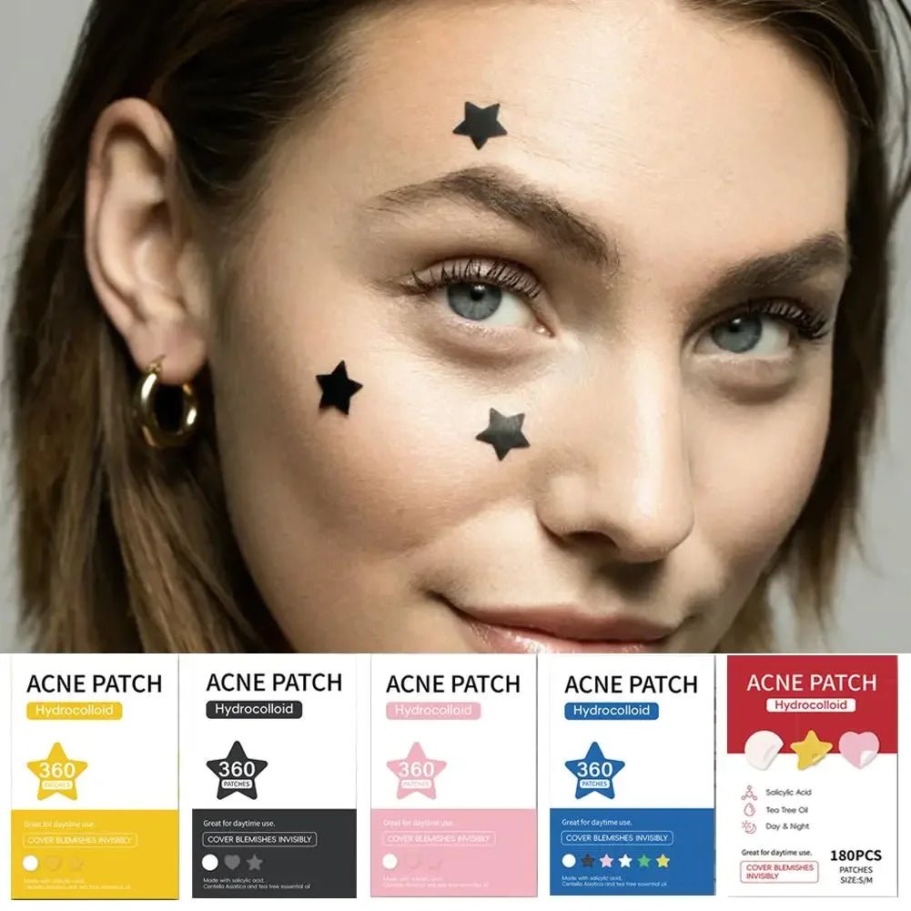 360Pcs Colorful Invisible Pimple Removal Anti - Acne Hydrocolloid Patches Spots Marks Concealer Beauty Makeup Tool Repair Sticker - Ammpoure