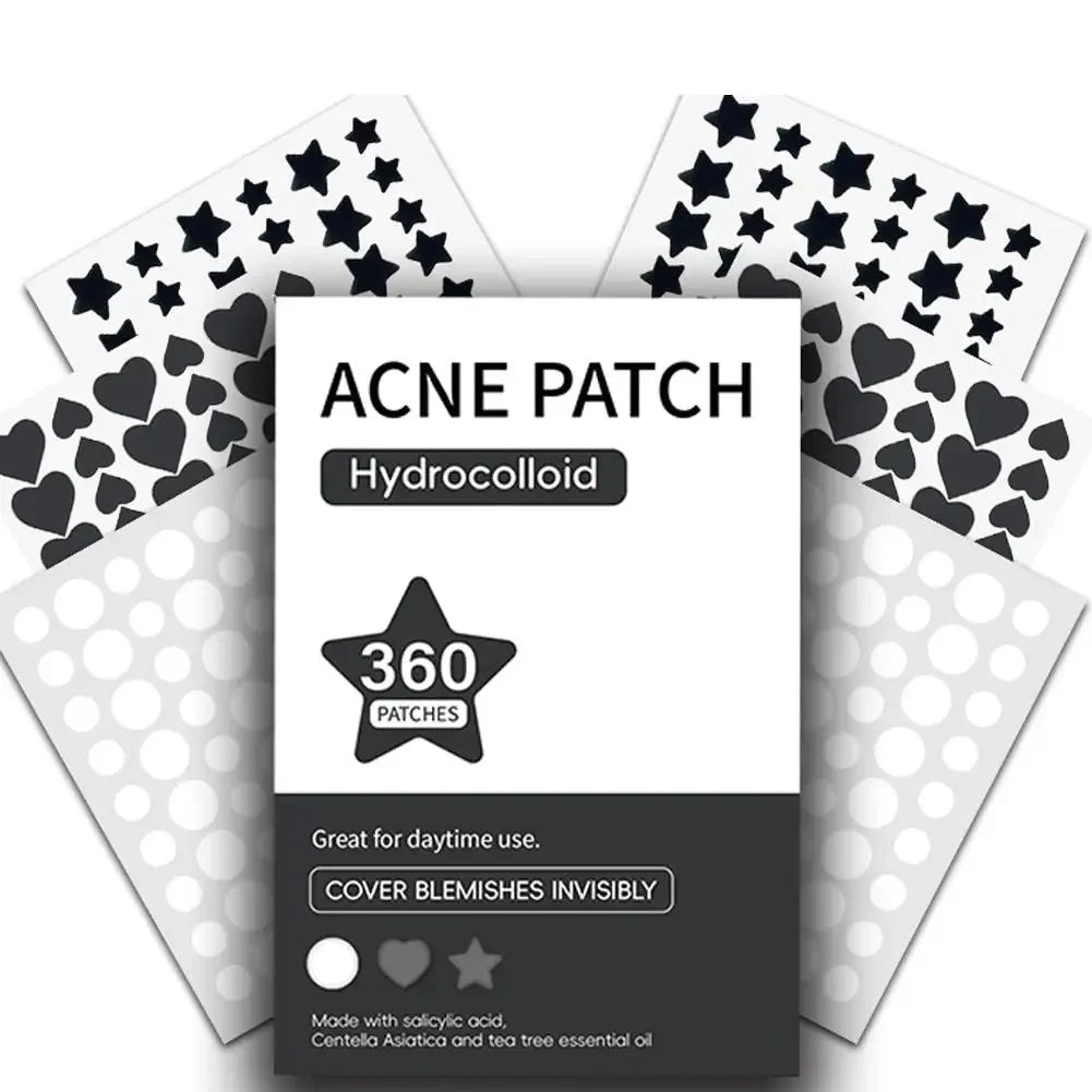 360Pcs Colorful Invisible Pimple Removal Anti - Acne Hydrocolloid Patches Spots Marks Concealer Beauty Makeup Tool Repair Sticker - Ammpoure