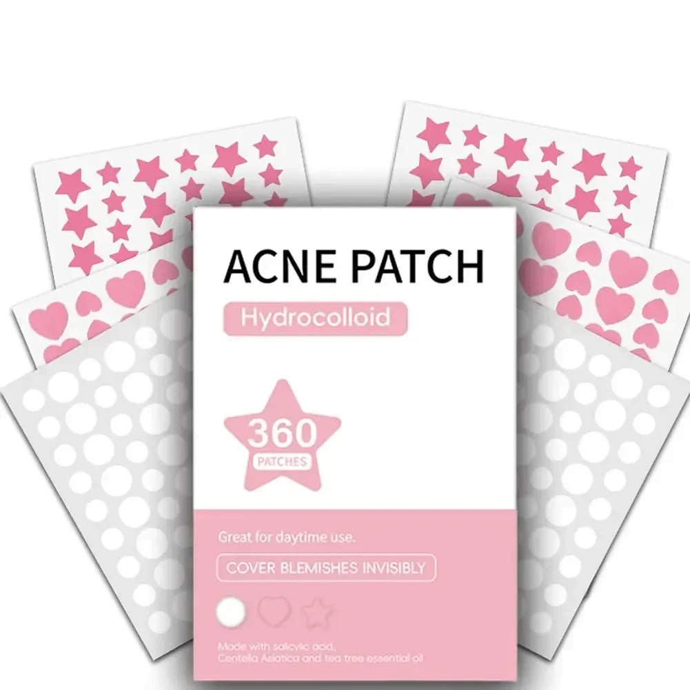 360Pcs Colorful Invisible Pimple Removal Anti - Acne Hydrocolloid Patches Spots Marks Concealer Beauty Makeup Tool Repair Sticker - Ammpoure