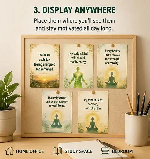 Vibrant Morning Vitality Affirmation Cards, Daily Energy Boost & Healing Routine Template, Creative Wellness Gift, Spiritual Journal Insert.