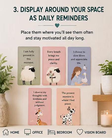 Digital Stillness Cards, Conscious Awareness Prompts, Mindful Breathing Planner Inserts (PDF)