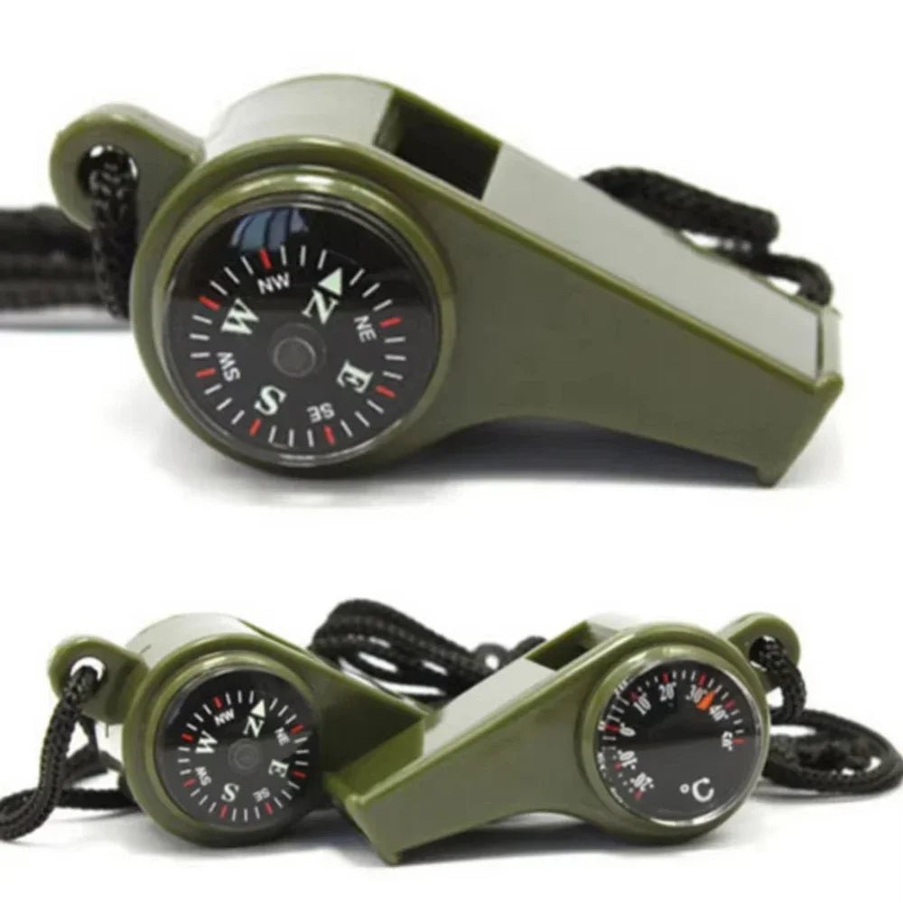 3in1 USA Outdoor Emergency Whistle with Compass, Thermometer, Outdoor Whistle, Convenient to Carry Suitable for Camping and Hiking - Ammpoure
