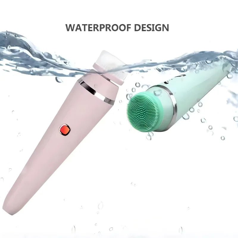 4 in 1 Electric Facial Cleansing Brush Waterproof IPX7 Face Massager Cleansing Device for Deep Cleaning Removal Blackhead Pore - Ammpoure