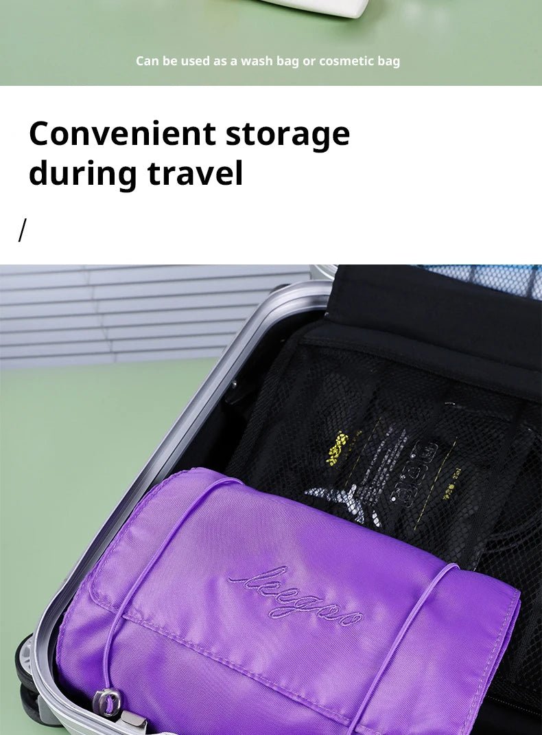 4-in-1 Removable Makeup USA Bag Foldable Travel Cosmetic Organizer Waterproof Nylon Multi Pocket Toiletry Storage Bag - Ammpoure