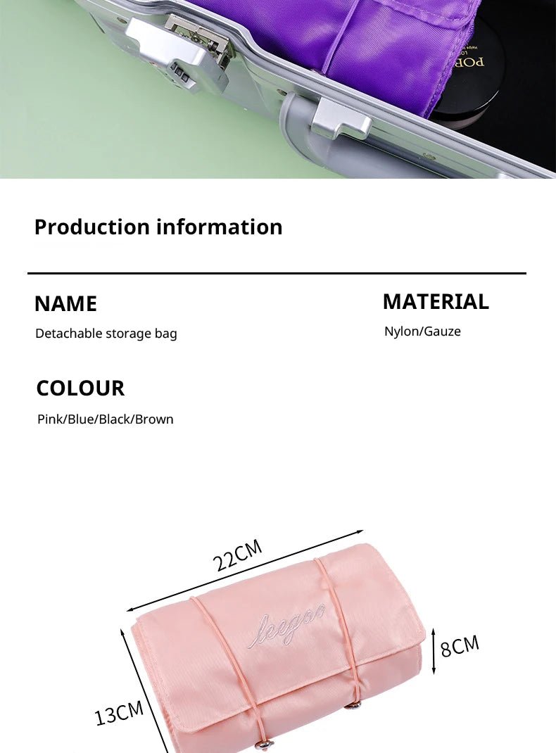 4-in-1 Removable Makeup USA Bag Foldable Travel Cosmetic Organizer Waterproof Nylon Multi Pocket Toiletry Storage Bag - Ammpoure