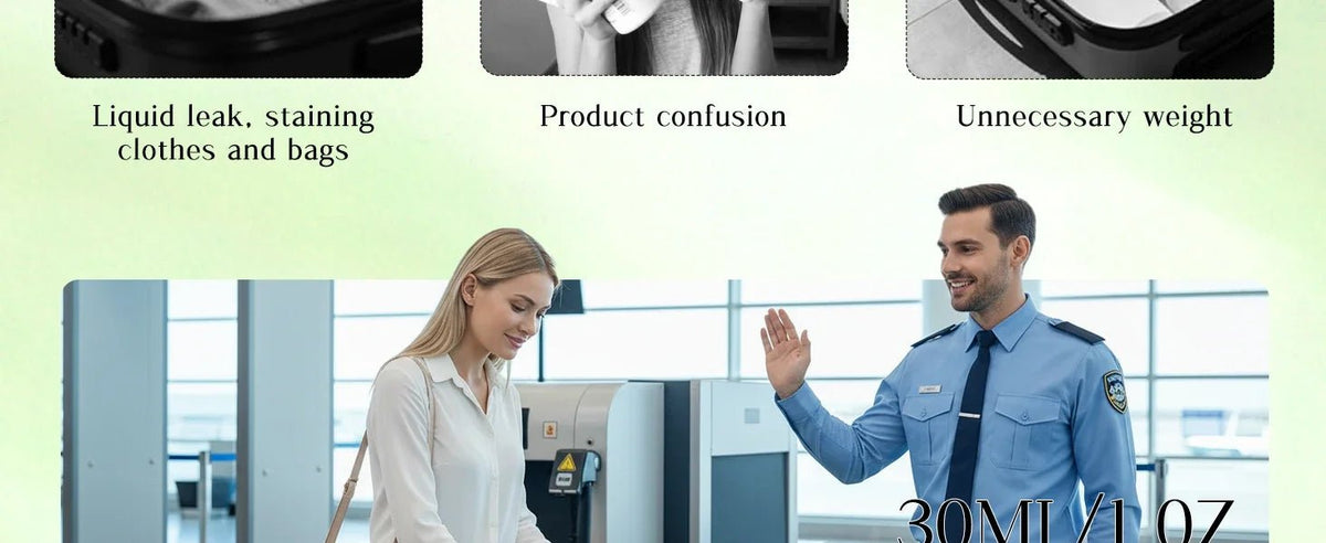 4 in 1 Travel Dispenser Portable USA Travel Bottles Leak Proof Leakproof Travel Container for Perfume Shampoo Conditioner Lotion - Ammpoure