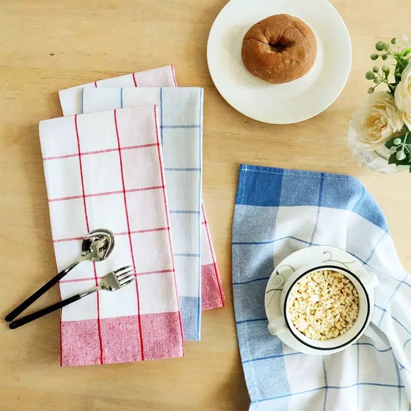 4/6/8/10PCS 40×60cm Checkered Kitchen Towels Canada for Washing Dishes & Drying Tableware, Simple Kitchen Cleaning Towels - Ammpoure