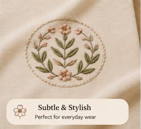 Faux Embroidery Wildflower T-Shirt Design Graphic, Faux Stitch Floral PNG Vector, Botanical Print on Demand Sublimation, Commercial Use