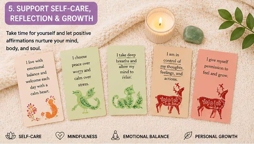 Zen Horizon Affirmation Cards, Mindful Grounding, Anxiety Relief, Spiritual Journal Inserts (PDF)