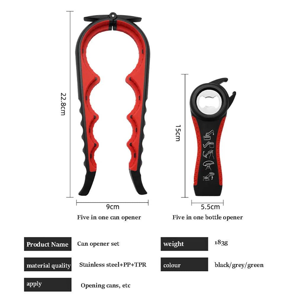 4in1 Jar Openers Can Bottle Opener Beer Wine Bottle Lid Poratble Outdoor Party Bar Tools Multi - functional Kitchen Accessories - Ammpoure Wellbeing