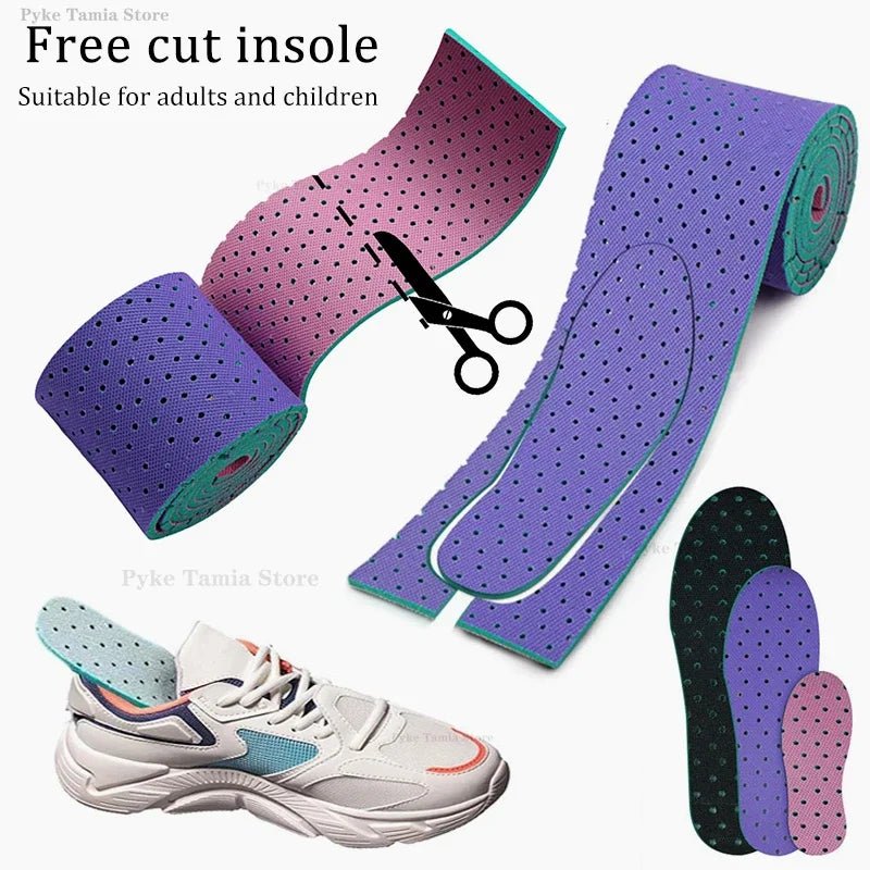 50/150cm Cuttable Insoles Adult Kids Soft Comfortable Sport Breathable Shock Absorption Shoe Inserts Universal Feet Sole Insoles - Ammpoure