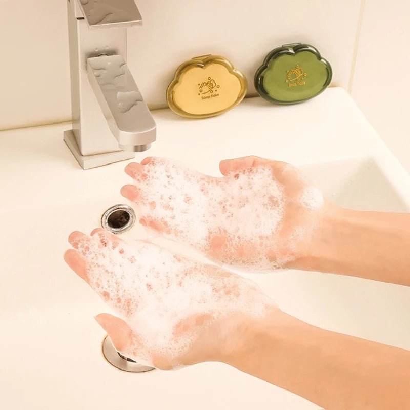 50pce/Box Travel Portable Disposable Soap Tablets Jasmine Scented Soap Flakes Children Student Portable Soap Paper Cleaning Tool - Ammpoure