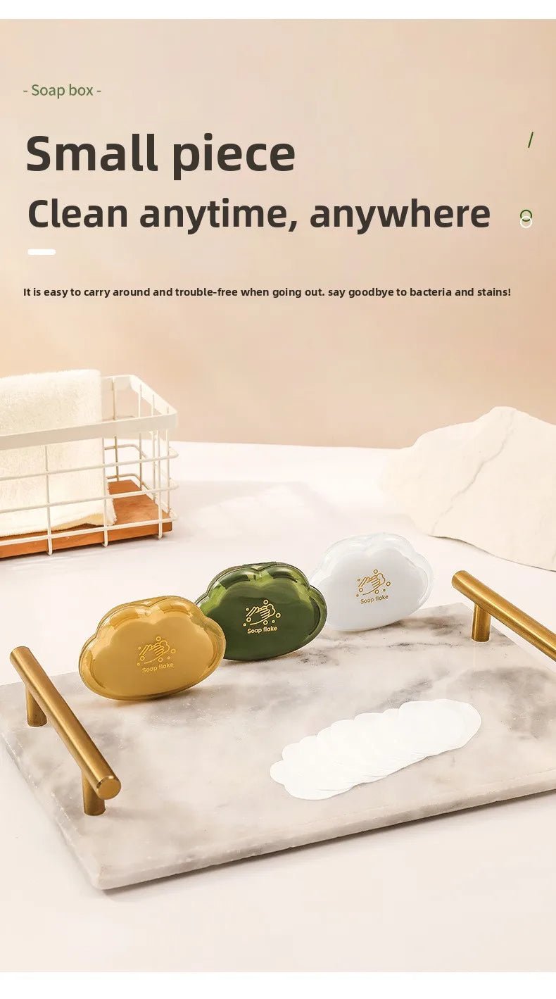 50pce/Box Travel Portable Disposable Soap Tablets Jasmine Scented Soap Flakes Children Student Portable Soap Paper Cleaning Tool - Ammpoure