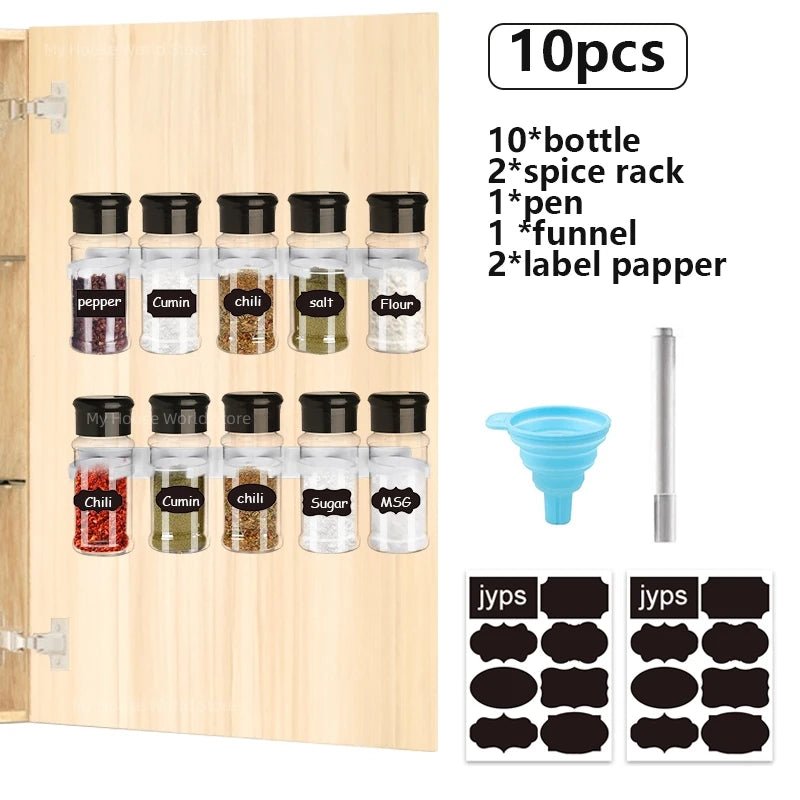 5/10/15/20PC Jars for spices Salt and Pepper Shaker Seasoning Jar spice organizer Plastic Barbecue Condiment Kitchen Gadget Tool - Ammpoure Wellbeing