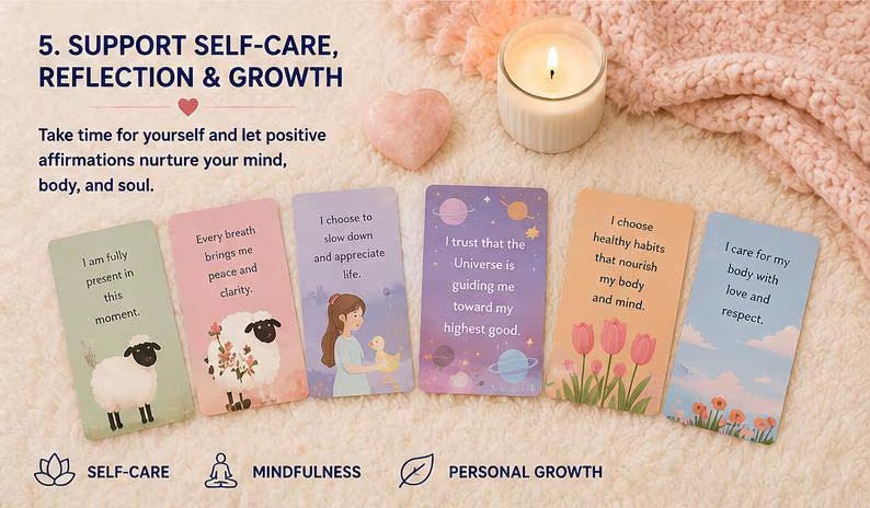 Holistic Wellness Cards, Daily Habit Tracker, Vibrant Lifestyle (PDF Download)