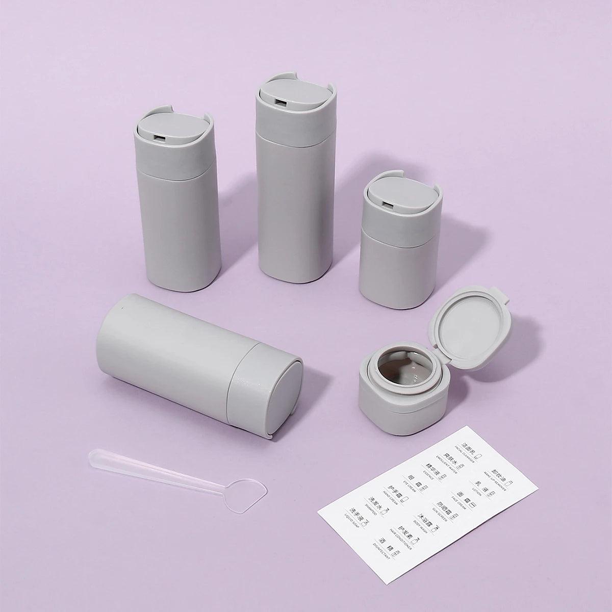 5pcs Multiple Colors Portable Soft Touch Cream Travel Dispenser Bottles Set for Lotion, Cleanser, Shampoo - Ammpoure Wellbeing