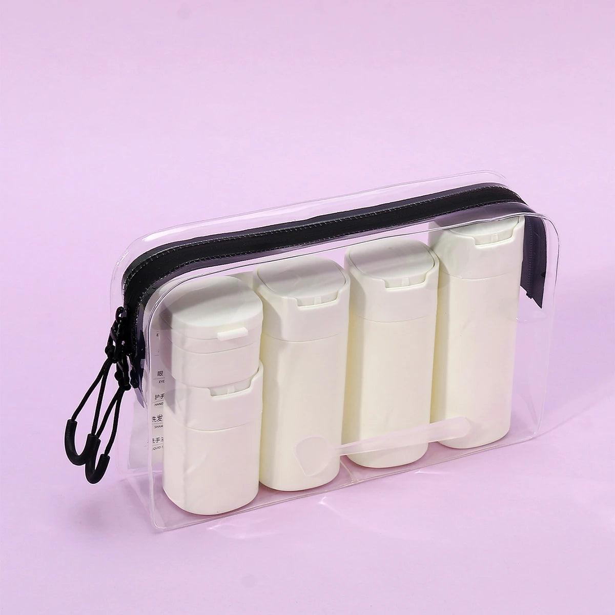 5pcs Multiple Colors Portable Soft Touch Cream Travel Dispenser Bottles Set for Lotion, Cleanser, Shampoo - Ammpoure Wellbeing