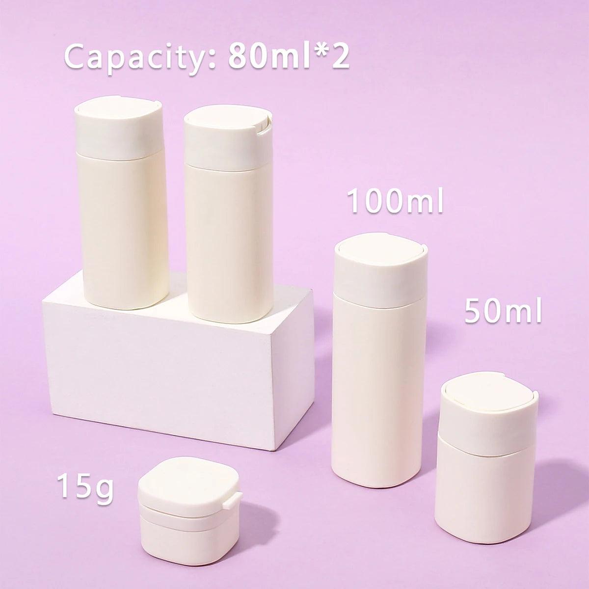 5pcs Multiple Colors Portable Soft Touch Cream Travel Dispenser Bottles Set for Lotion, Cleanser, Shampoo - Ammpoure Wellbeing