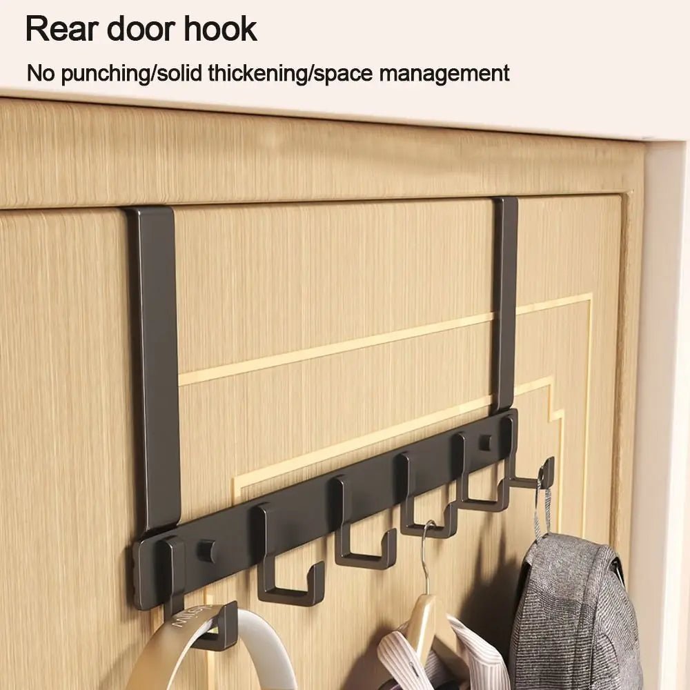 6-Hook Over-the-Door Hanger USA Clothes Coat Hat Towel Organizer Rack for Home Bathroom Kitchen Accessories Holder - Ammpoure