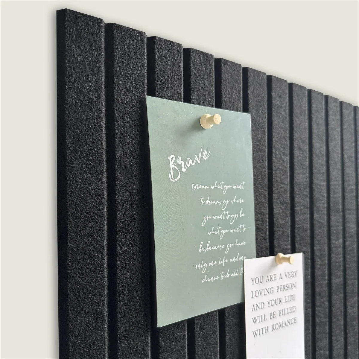 6pcs Large Cork Board for Office Black Felt Board Alternative - Slat Wall Paneling, Felt Bulletin Board Tiles for Office Wall - Ammpoure