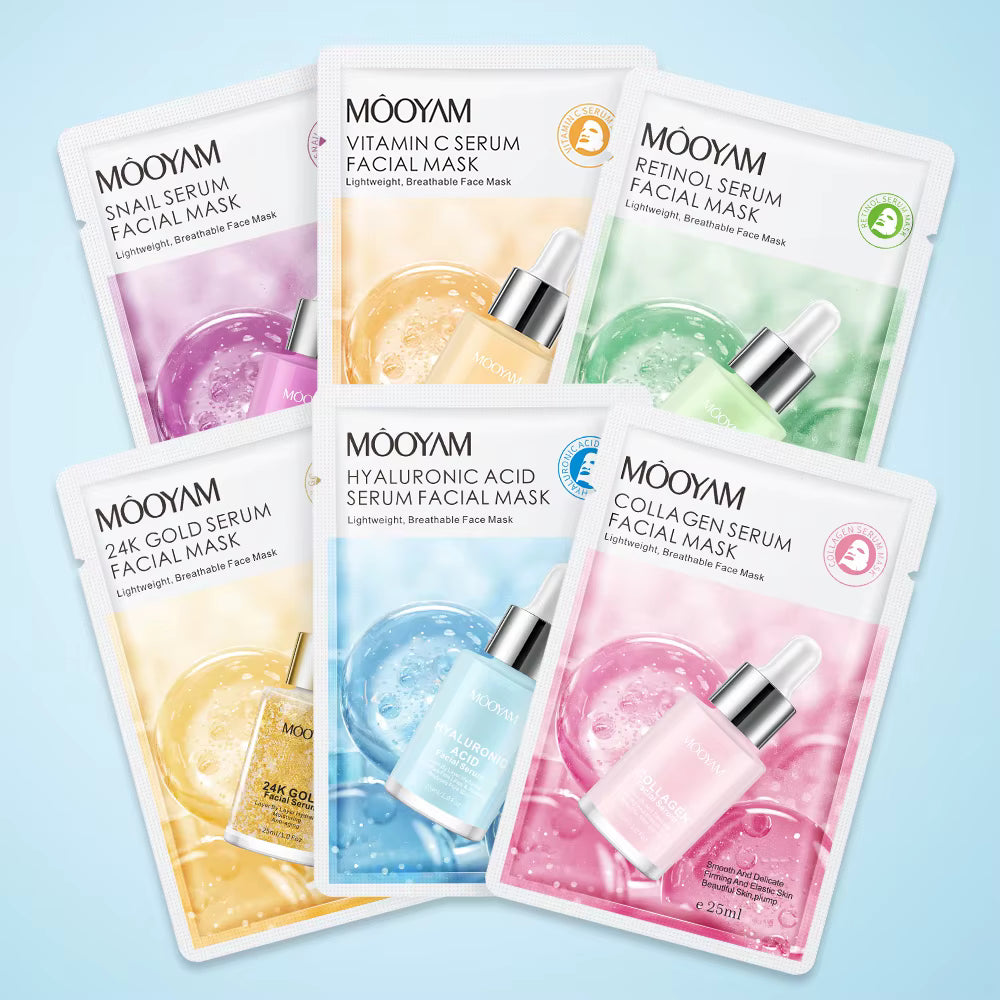 Korean Beauty Jumbo/Family Pack Facial Mask Organic Herbal Extracts Anti-Wrinkle Moisturizer Lightening for All Skin Types Pink (Pack of 10)