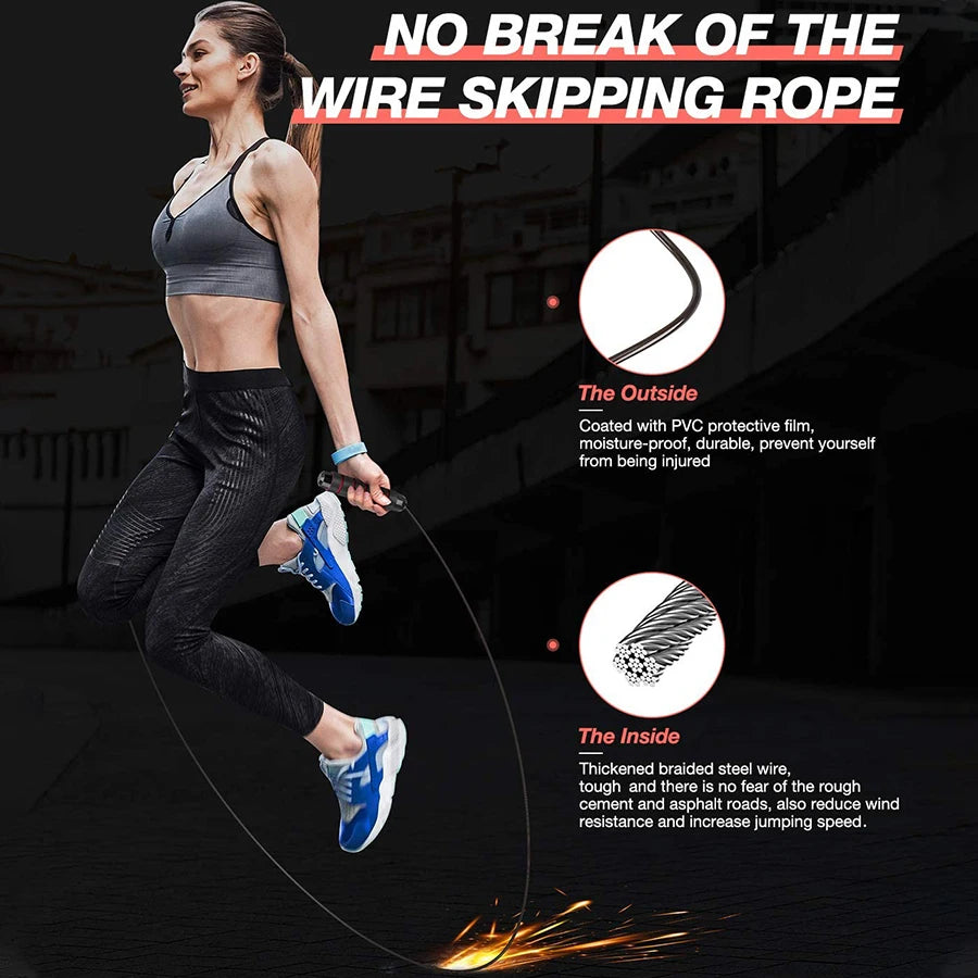 Adjustable Rapid Speed Jump Rope Canada Steel Wire Skipping Rope for Fitness Workout Training Home Sport Equipment