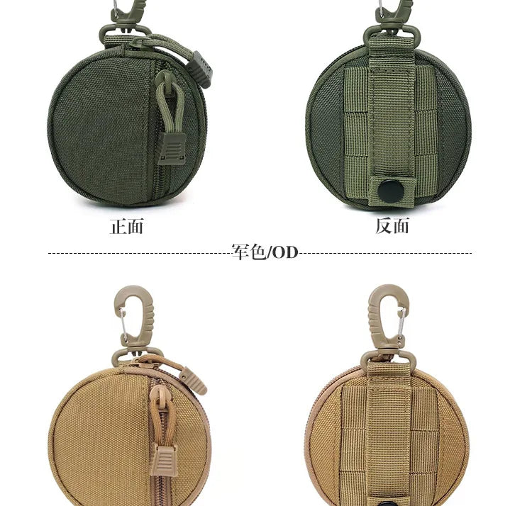 Mini EDC Tool Pouch USA Keychain Zipper Holder for Earphones, Keys, Coins & Small Essentials, Compact Outdoor Hiking Utility Waist Bag