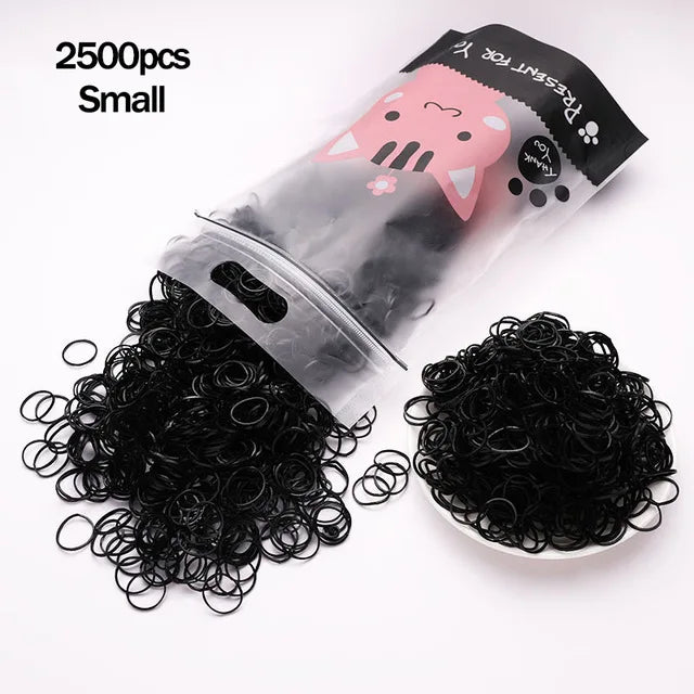1000pcs/Pack Girls Colorful Small Disposable Rubber Bands Gum For Ponytail Hold Scrunchie Hair Bands Fashion Hair Accessories