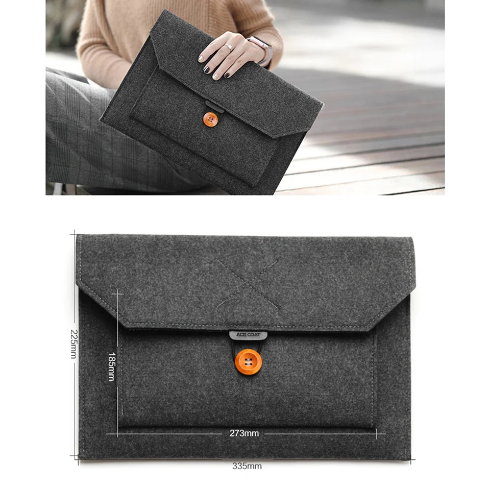 11.6/13/14/15" Laptop Sleeve USA Felt Ultralight Notebook Tablet Case Multi-Pocket Pouch Bag for Apple MacBook & ASUS