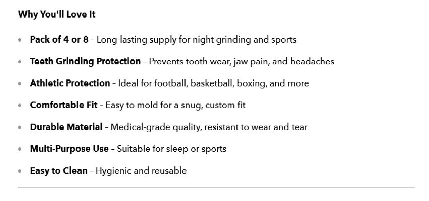 Pack of 4 or 8 Teeth Grinding Night Protector Athletic Mouth Guard UK