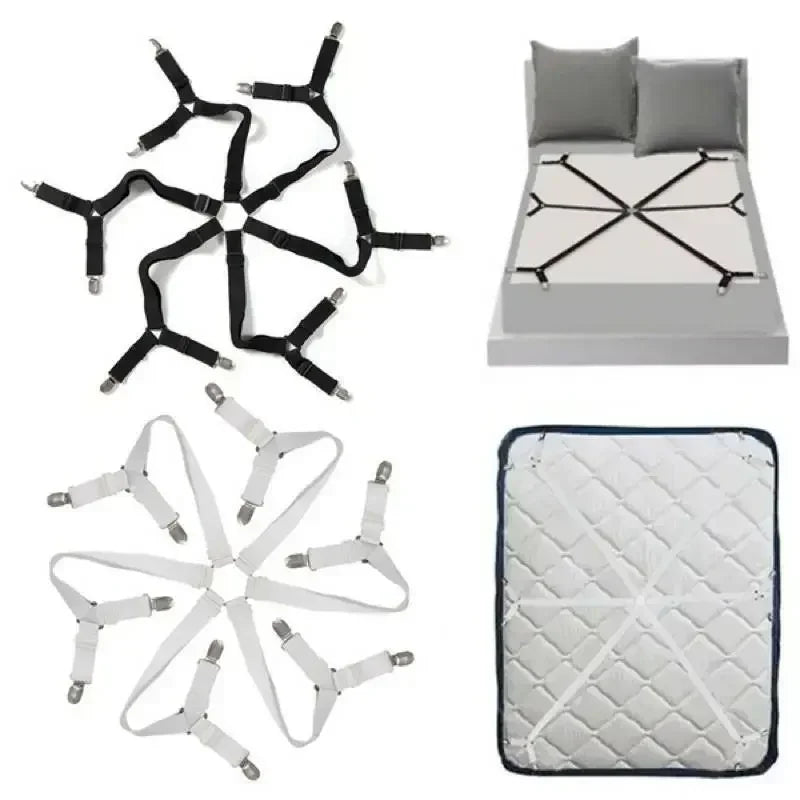 4PCS Triangle Bed Sheet Holders USA Adjustable Fitted Sheet Clips & Mattress Gripper Suspenders for Bed Covers and Mattresses