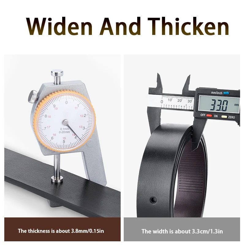 Men's Leather USA Belts Fashion Automatic Buckle Cowskin Male Belts Luxury Designer Black belt 105-160cm Plus Size Jeans Belt