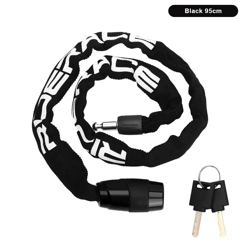 Bicycle Chain Lock USA Metal Anti-Theft Security Reinforced Mountain Road Bike Chain Lock with 2 Keys for Motorcycle & Scooter Padlock