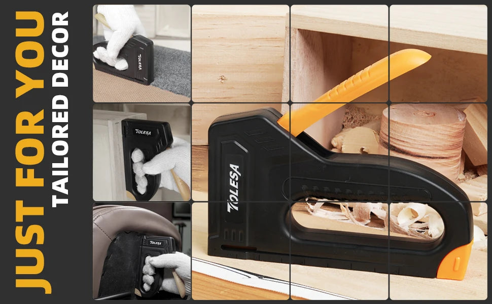 4-in-1 Heavy-Duty Staple Gun Kit USA Manual Upholstery Stapler with 2000 Staples for Wood, Carpentry, Crafts, Wall & DIY Projects