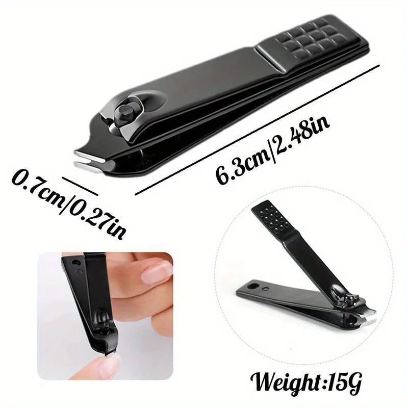 1/3/4 PCS Black Stainless Steel Nail Clippers Canada with Nano Glass File Polishing Nail File Manicure Tool Set