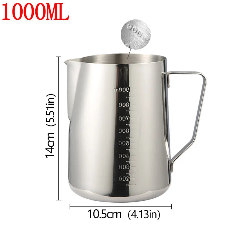 Stainless Steel Milk Frother Jug Canada Coffee Milk Frothing Pitcher Measurement Jug Espresso Barista Tool Coffee Accessories