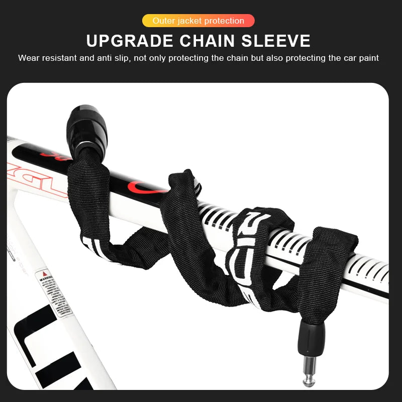 Bicycle Chain Lock USA Metal Anti-Theft Security Reinforced Mountain Road Bike Chain Lock with 2 Keys for Motorcycle & Scooter Padlock