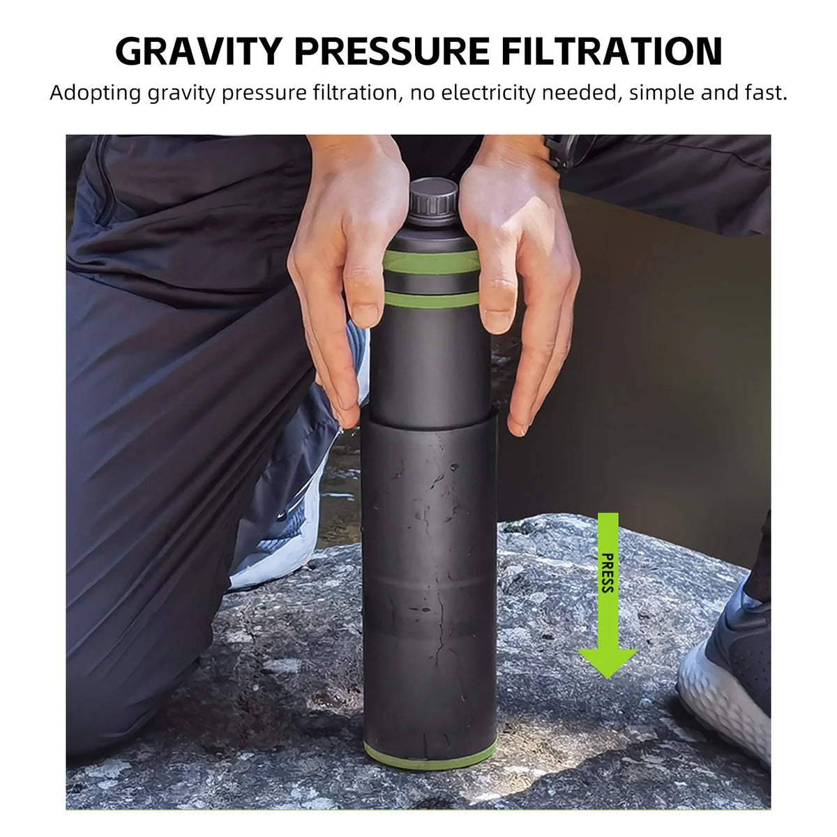 Outdoor USA Water Purifier Hiking Camping and Travel Water Filter Bottle Clearly Filtered Water Bottle Ultra-Fine Filter