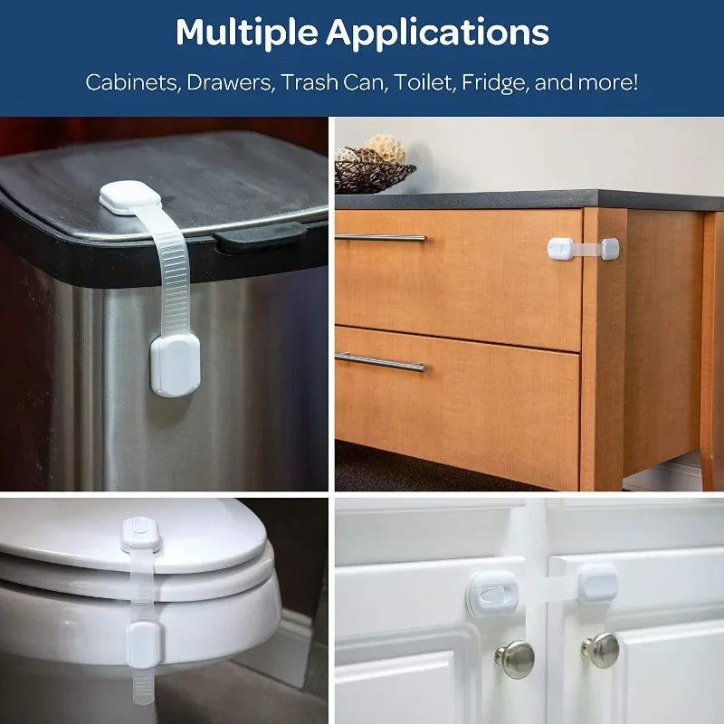 USA Baby Safety Lock Drawer Child Safety Cabinet Locks Adhesive Cabinet Drawer Door Latches Baby Safe Straps