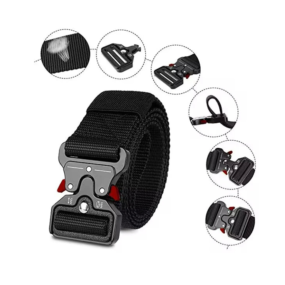 2Pcs Men Tactical Nylon Belt Quick Release Buckle Adjustable Heavy Duty Waist Belt Outdoor Casual Work Belt For Jeans Pants