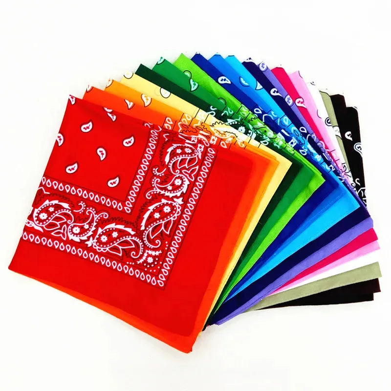10pcs Fashion Hip Hop 100% Cotton USA Bandana Square Scarf 55cm*55cm Paisley Headband Printed For Women/Men/Boys/Girls