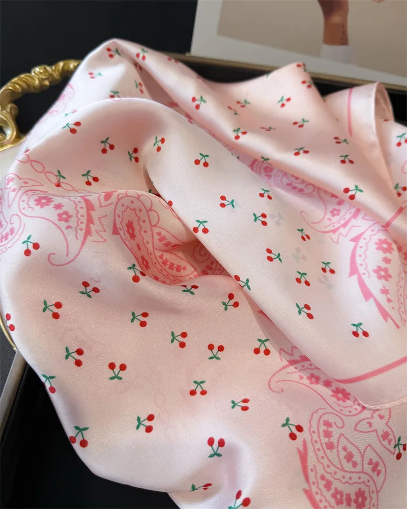 Print 70cm Silk Satin Headscarf Canada Women Luxury Design Neck Tie Scarf Hair Hand Wrist Foulard Shawl Bandana