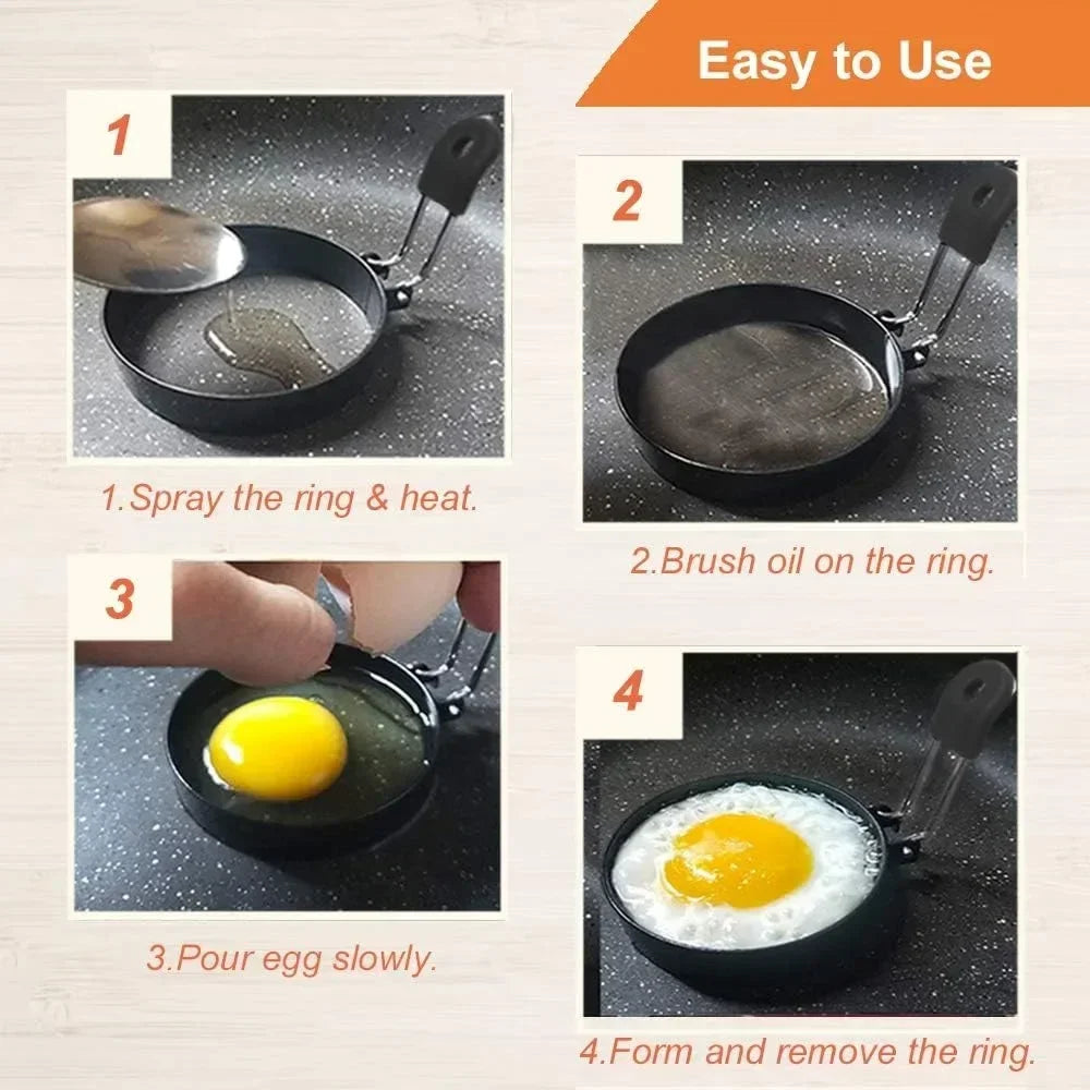 Anti-scald Egg Fried Ring Professional Stainless Steel Nonstick Round USA Pancake Mold Cooking Egg Mould Breakfast Sandwich Tools